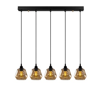 Lámpara de techo Gold-033 negro oro metal vidrio 85x15x110 cm - 8682870091221