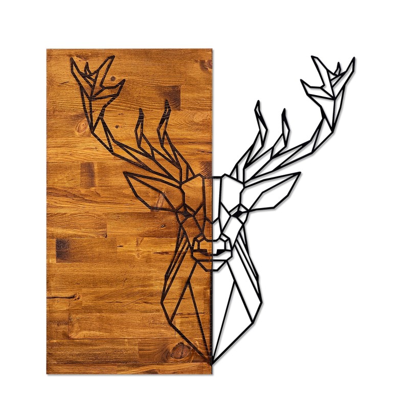 Decoración pared de madera Deer1 nogal negro 56x58 cm