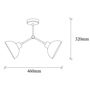 Lámpara de techo Dram-1117 oro cobrizo metal 46x15x32 cm - 8681875943757