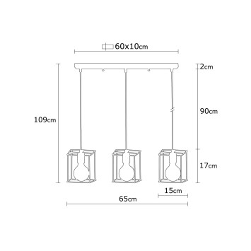 Lámpara de techo Selimiye-N-1174 negro metal diámetro 65x109 cm - 8681875574968