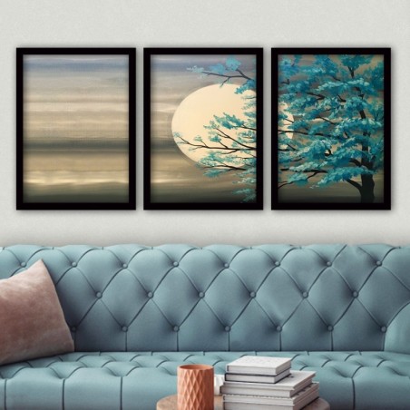 Cuadro decorativo enmarcado 3SC189 multicolor 35x45 cm (3 piezas)