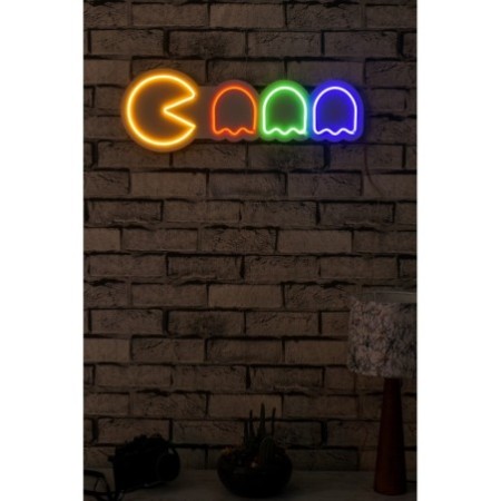 Iluminación LED decorativa de plástico Pacman multicolor 55x19x2 cm