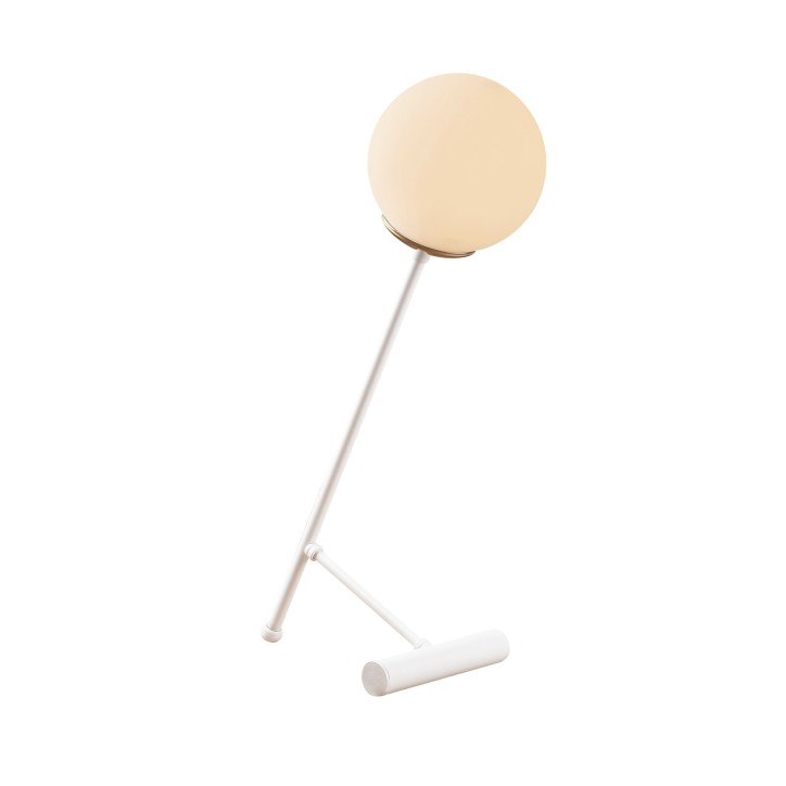 Lámpara de mesa Golf-5022 blanco hierro vidrio 30x30x51 cm