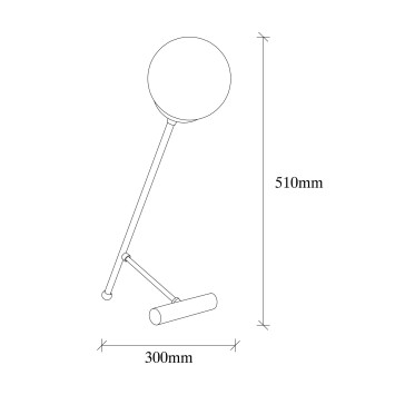 Lámpara de mesa Golf-5022 blanco hierro vidrio 30x30x51 cm - 8681875884296