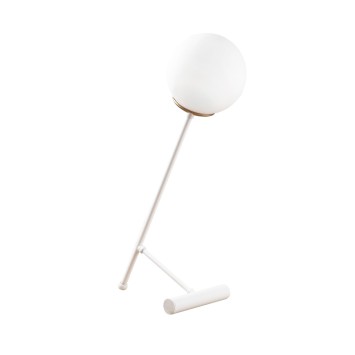 Lámpara de mesa Golf-5022 blanco hierro vidrio 30x30x51 cm - 8681875884296