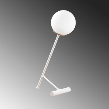 Lámpara de mesa Golf-5022 blanco hierro vidrio 30x30x51 cm - 8681875884296