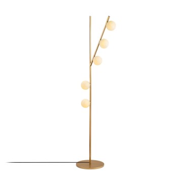 Lámpara de pie Domino-11042 oro metal vidrio 31x52x167 cm - 8683743270088