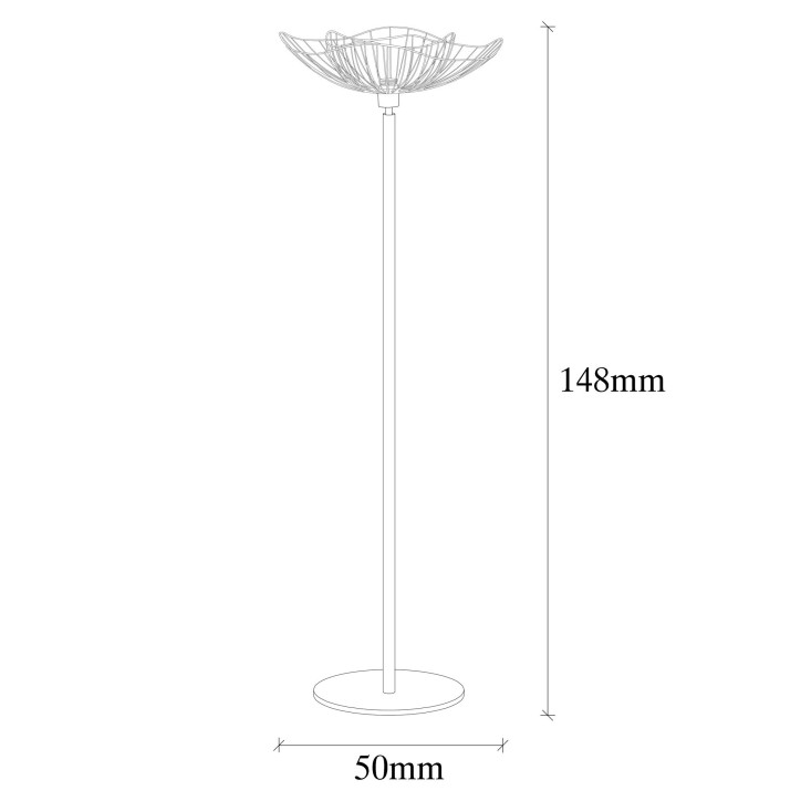 Lámpara de pie Farac-4100 negro metal 50x50x148 cm