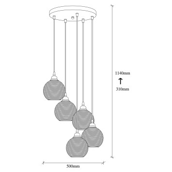 Lámpara de techo Smoked-032 humo metal vidrio 50x50x114 cm - 8681875991727