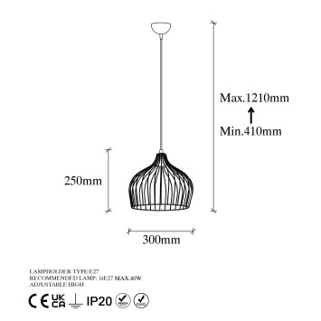 Lámpara de techo BEK-11371 oro brillante metal 30x30x121 cm - 8683342834551