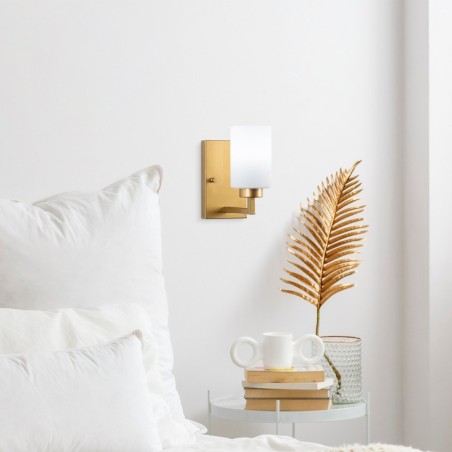 Lámpara de pared Hania-13175 oro metal vidrio 10x19x23 cm