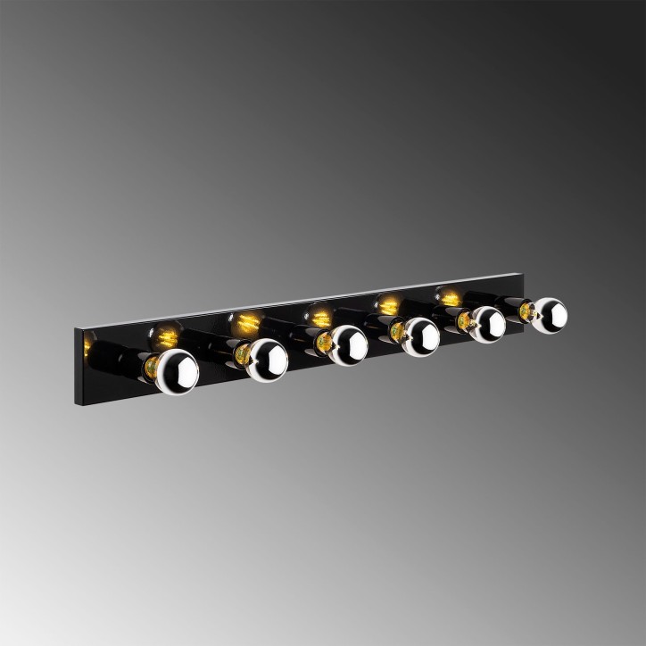 Lámpara de pared Mirro-12235 oro negro metal vidrio 10x10x91