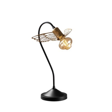 Lámpara de mesa Angel-5061 oro negro metal 20x20x45 cm