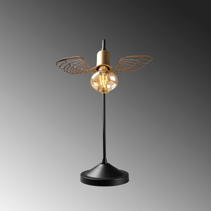 Lámpara de mesa Angel-5061 oro negro metal 20x20x45 cm