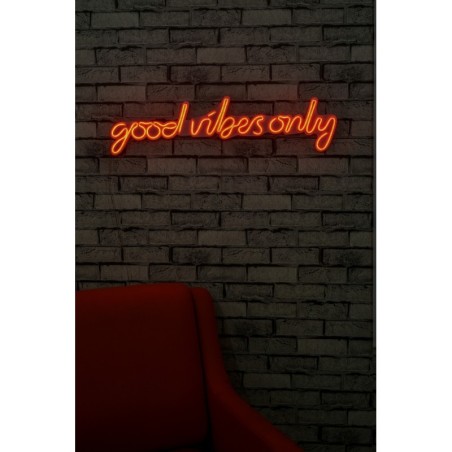 Iluminación LED decorativa de plástico Good Vibes Only rojo 76x19x2 cm