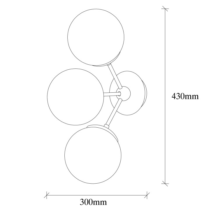 Lámpara de pared Gondol-3021 blanco negro metal vidrio 15x30x44 cm