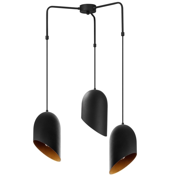 Lámpara de techo Kesik-6176 oro negro metal diámetro 52x100 cm