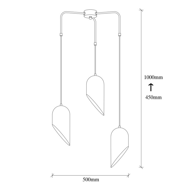 Lámpara de techo Kesik-6176 oro negro metal diámetro 52x100 cm