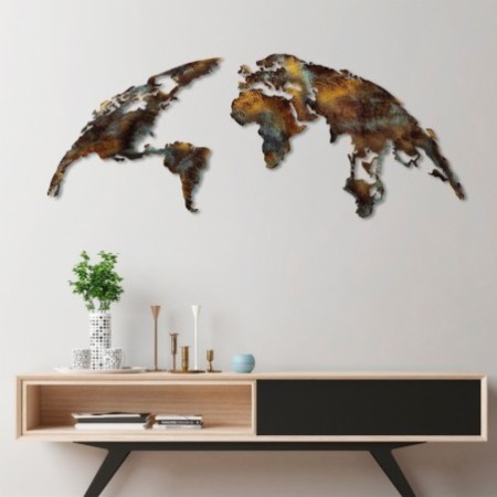 Decoración pared de metal World Map Medium -3 multicolor 150x59 cm