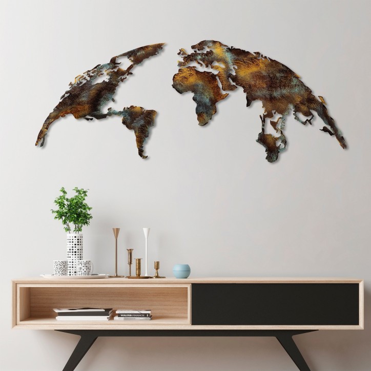 Decoración pared de metal World Map Medium-3 multicolor 150x59 cm