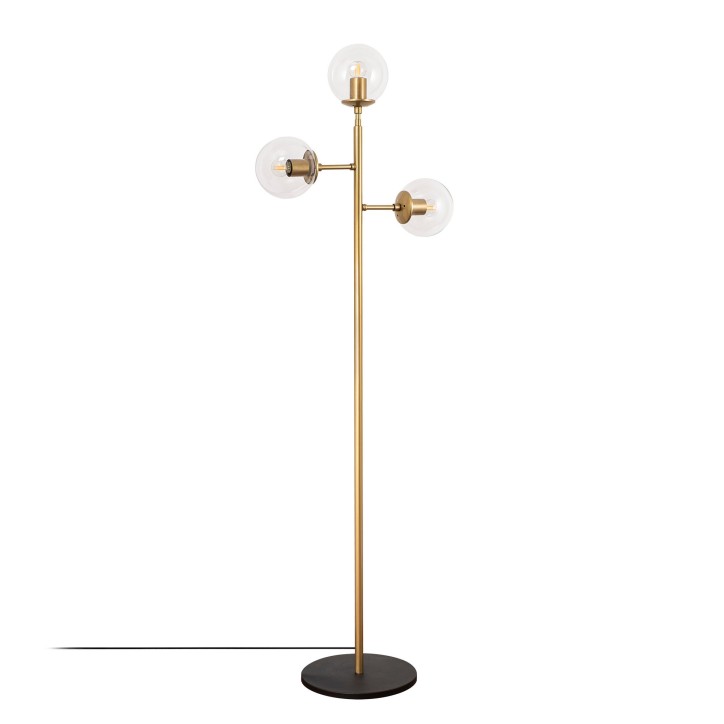 Lámpara de pie Atmaca-10285 oro brillante metal vidrio 57x22x163 cm