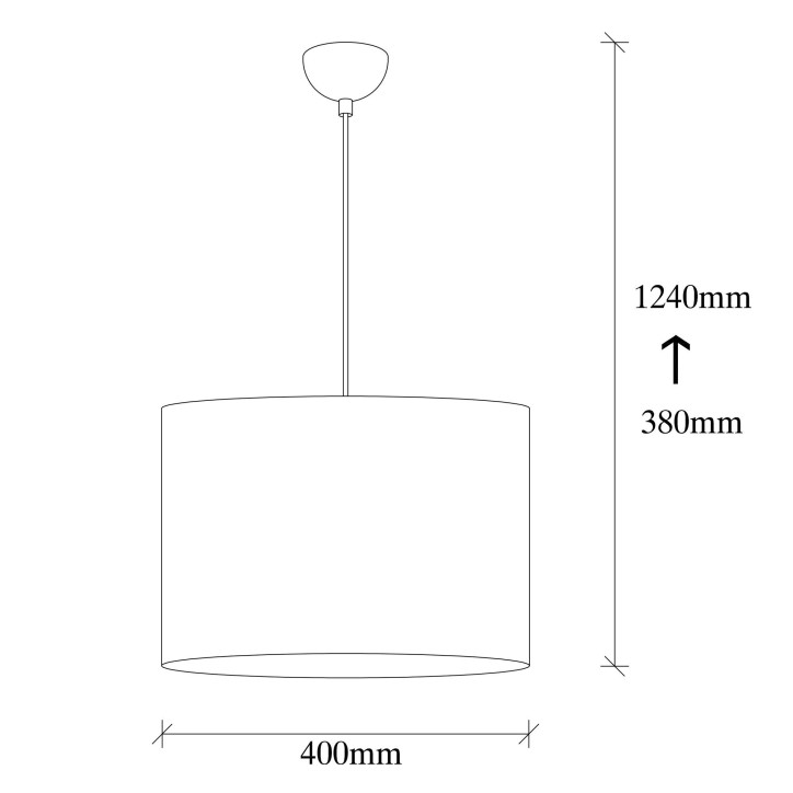 Lámpara de techo Abajur-6417 multicolor metal tela diámetro 40x124 cm