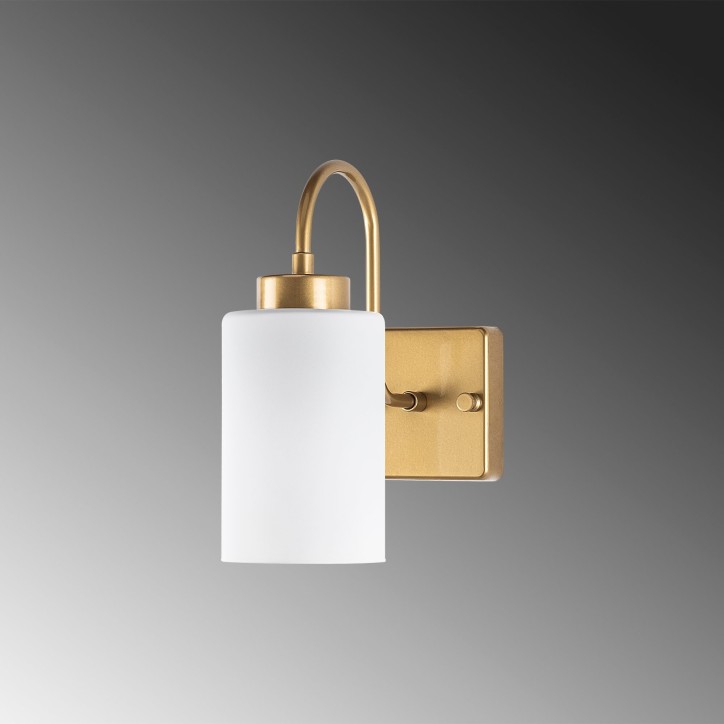 Lámpara de pared Duzsuz-13140 oro blanco metal vidrio 10x23x24 cm