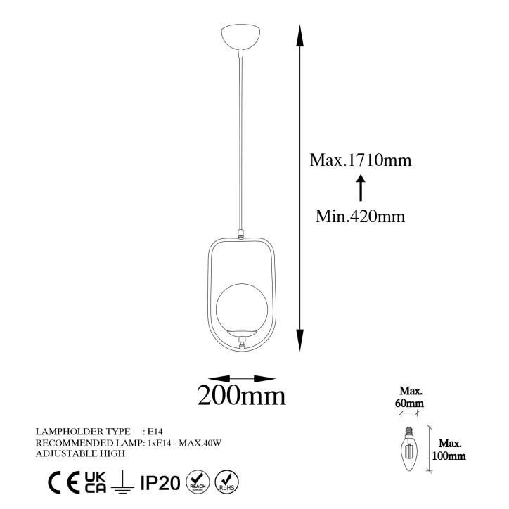 Lámpara de techo Skew-13445 oro metal 20 cm