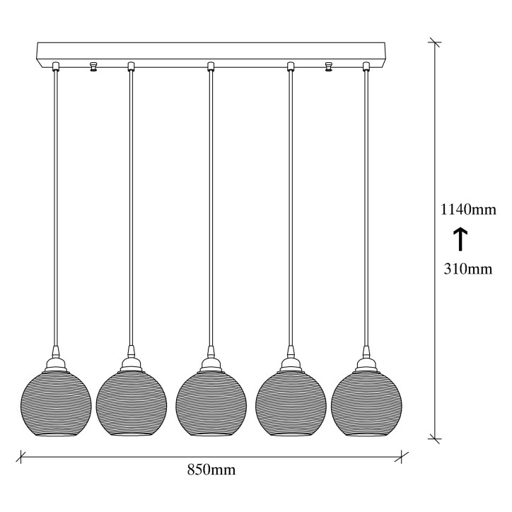 Lámpara de techo Smoked-034 humo metal vidrio 85x85x114 cm