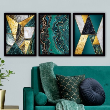 Cuadro decorativo enmarcado 3SC37 multicolor 35x45 cm (3 piezas)