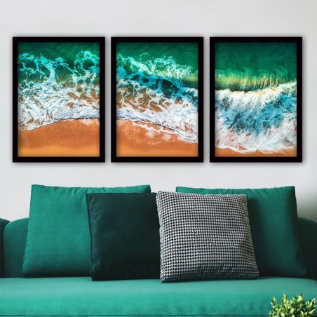 Cuadro decorativo enmarcado 3SC31 multicolor 35x45 cm (3 piezas)