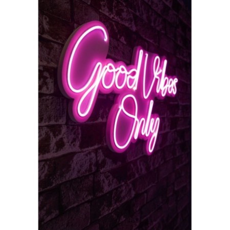 Iluminación LED decorativa de plástico Good Vibes Only 2 rosa 37x62x2 cm