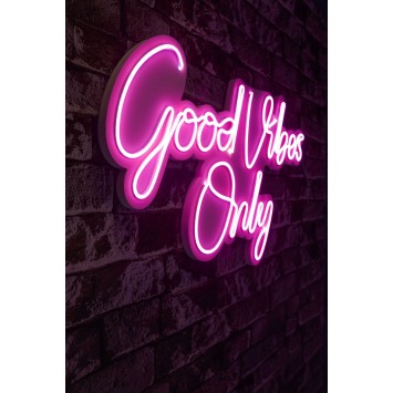 Iluminación LED decorativa de plástico Good Vibes Only 2 rosa 37x62x2 cm