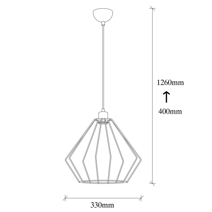 Lámpara de techo Maden-4516 negro metal diámetro 33x126 cm