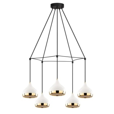 Lámpara de techo Yıldo-6886 oro negro blanco metal diámetro 68x174 cm