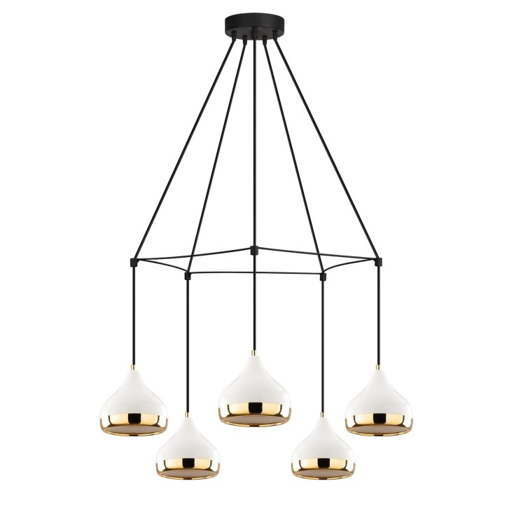 Lámpara de techo Yıldo-6886 oro negro blanco metal diámetro 68x174 cm