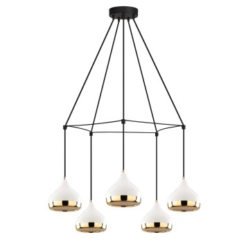 Lámpara de techo Yıldo-6886 oro negro blanco metal diámetro 68x174 cm - 8681875502688