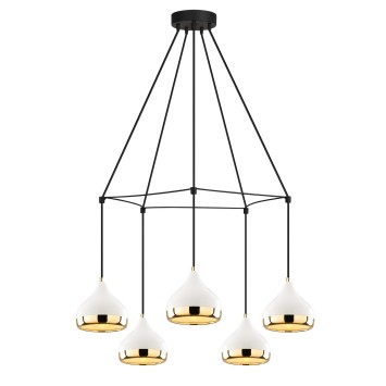 Lámpara de techo Yıldo-6886 oro negro blanco metal diámetro 68x174 cm - 8681875502688