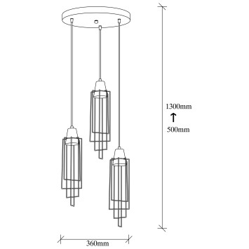 Lámpara de techo Wire-6131 negro metal 36x36x130 cm - 8682870090125