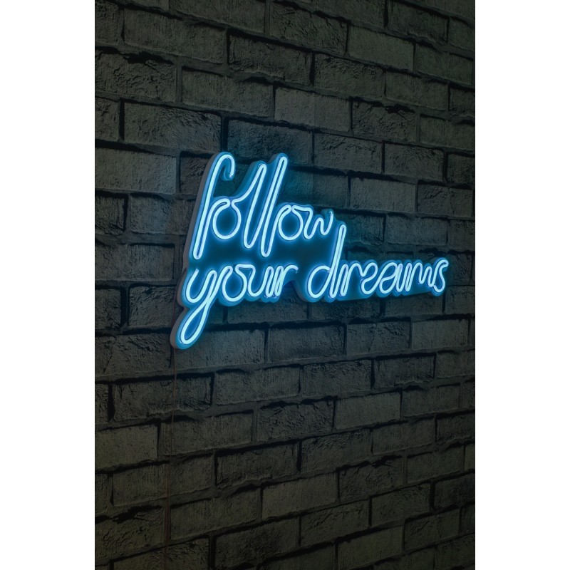 Iluminación LED decorativa de plástico Follow Your Dreams azul 60x32x2 cm