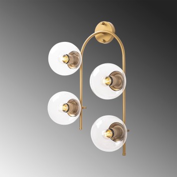 Lámpara de pared Jewel-10600 oro brillante metal vidrio 40x26x62 cm - 8683342264617