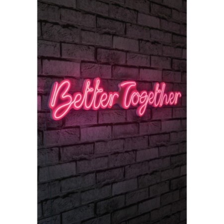 Iluminación LED decorativa de plástico Better Together rosa 84x16x2 cm