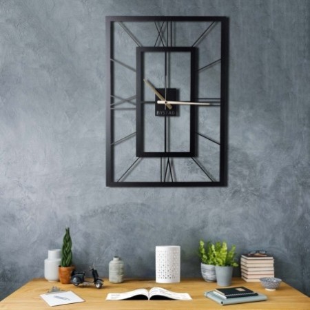 Reloj de pared metal November XL negro 70x49 cm