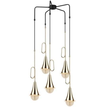 Lámpara de techo Sarmal-4486 oro negro metal diámetro 55x100 cm