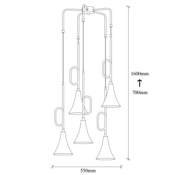 Lámpara de techo Sarmal-4486 oro negro metal diámetro 55x100 cm - 8681875468205