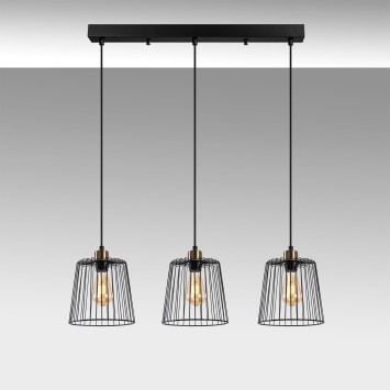 Lámpara de techo PIRLO-11570-1 negro oro cobrizo metal 68x16x114 cm - 8683342835411