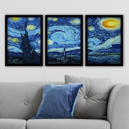 Cuadro decorativo enmarcado 3SC190 multicolor 35x45 cm (3 piezas)