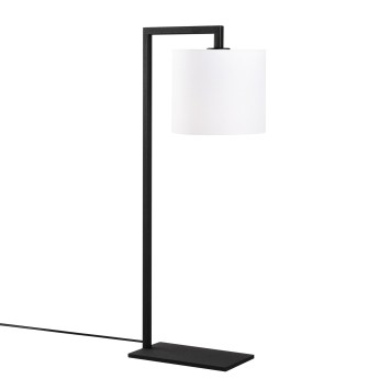 Lámpara de mesa Profil-4690 blanco negro hierro tela 27x20x65 cm - 8681875500820