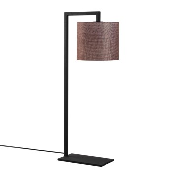 Lámpara de mesa Profil-4691 negro marrón metal tela 27x20x65 cm - 8681875500837