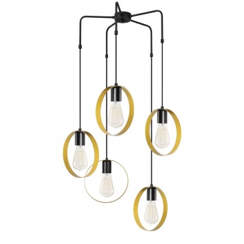 Lámpara de techo Halka-4581 negro oro metal diámetro 70x100 cm - 8681875471809